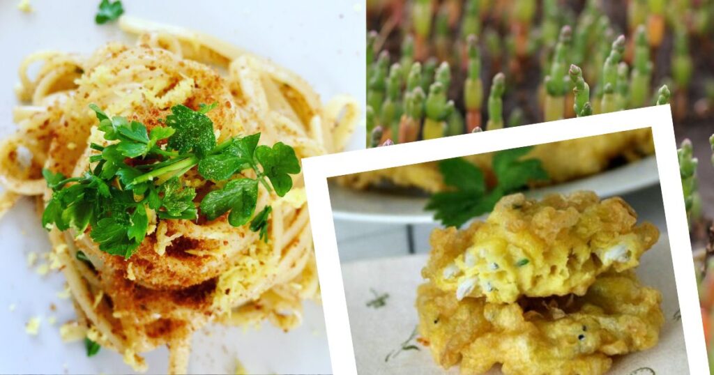 Cosa mangiare a Favignana bottarga di tonno polpette di neonata e salicornia